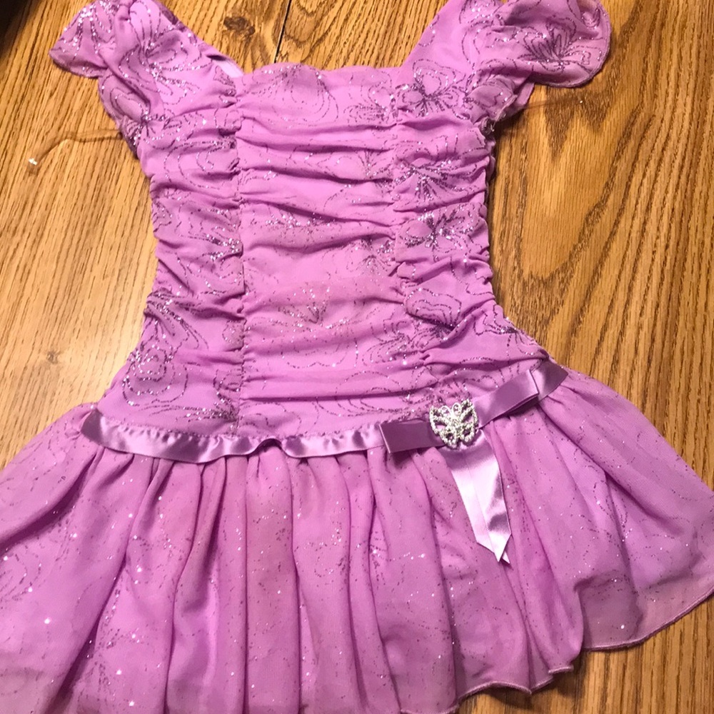 Girls purple sparkly butterfly dress sz 3T